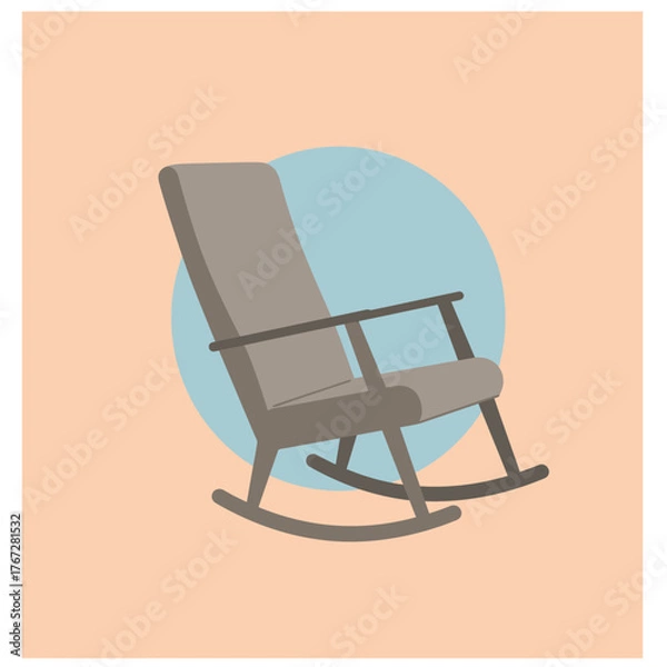 Obraz Comfortable rocking chair illustration, perfect for relaxation and leisure time.