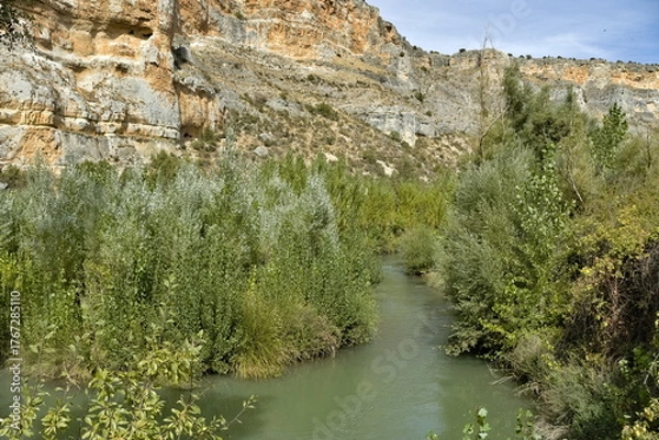 Fototapeta view of the Riaza River in the Spanish province of Segovia