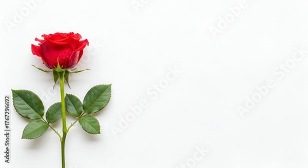 Obraz red rose on a white background