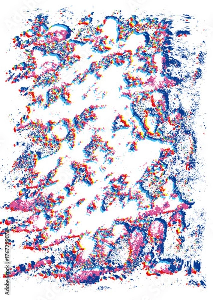 Obraz カラフルスプラッターベクター（抽象的な滲みテクスチャ）Colorful Splatter Vector – Abstract Ink Bleed Texture
