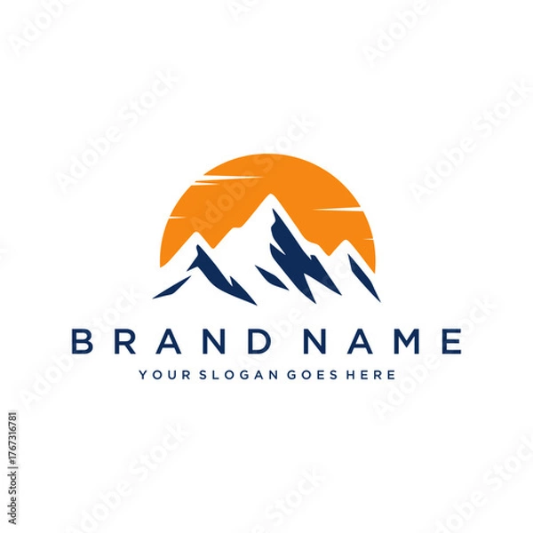 Obraz mountain sunset logo vector template