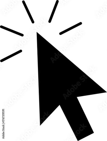 Fototapeta Mouse click cursor set arrow pointer and click icon vector illustration