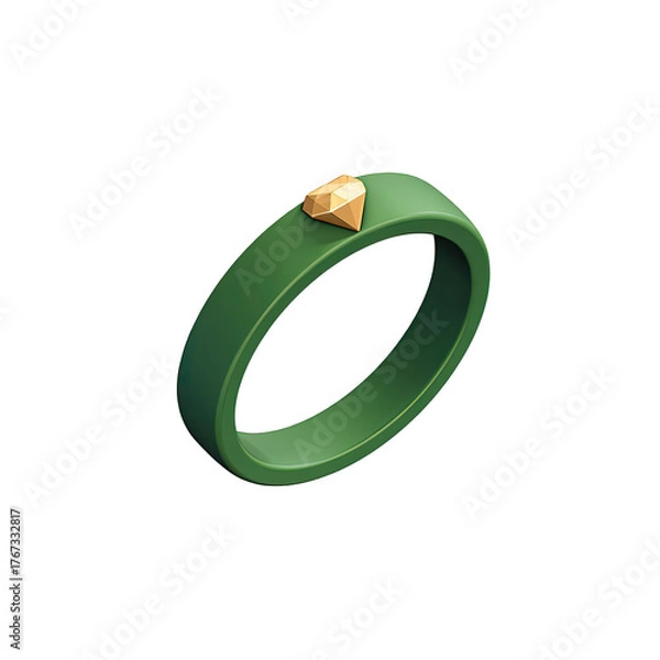 Obraz Emerald green ring, gold diamond