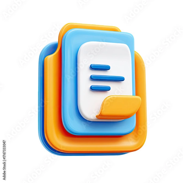 Fototapeta Colorful 3D document icon
