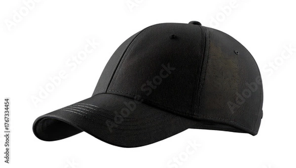 Fototapeta Black baseball cap, angled view (1)