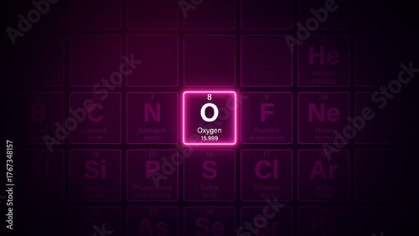 Obraz Modern periodic table element Oxygen illustration