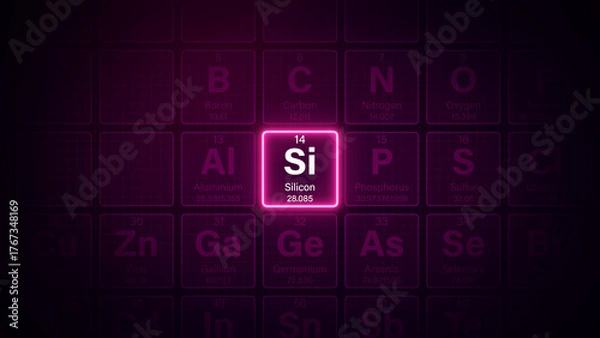 Obraz Modern periodic table element Silicon illustration
