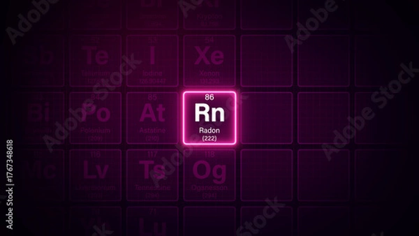 Obraz Modern periodic table element Radon illustration