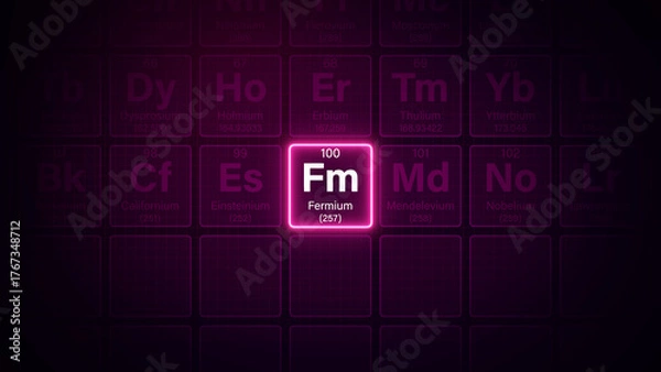 Obraz Modern periodic table element Fermium illustration
