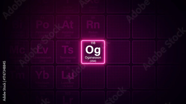 Obraz Modern periodic table element Oganesson illustration