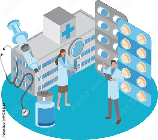 Obraz 病院と医療従事者