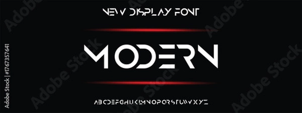 Obraz Design Modern abstract digital alphabet font. Minimal technology typography, Creative urban sport fashion futuristic font and with numbers. vector illustration.