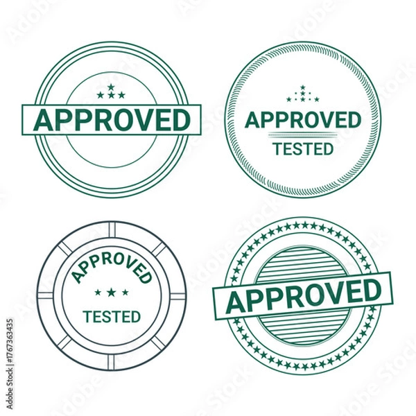 Obraz 4 100% editable green approved stamp with date and signature	