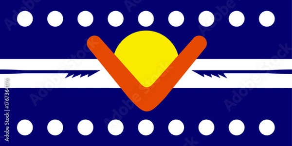 Fototapeta Ngarrindjeri Nation Flag – Indigenous Australian Banner of Black, Blue, and White Colors, Symbolizing Culture, Land, and Water