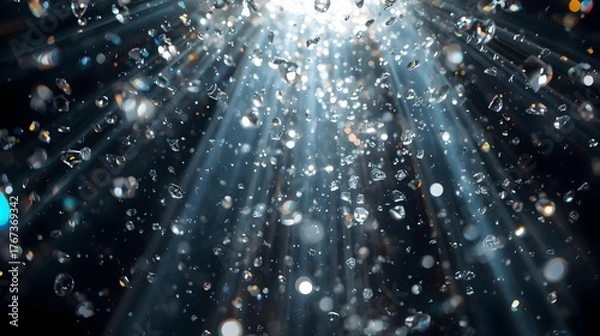 Obraz Falling Diamonds Particles Light Ray Luxury Background