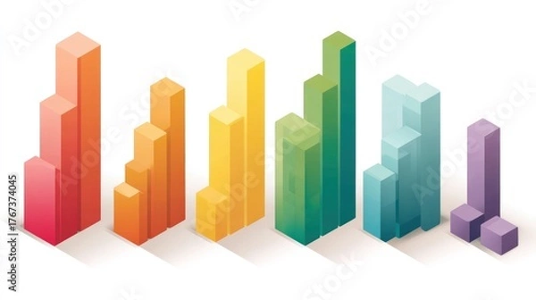 Obraz Colorful bar graph graphic