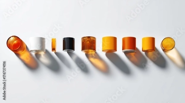 Fototapeta Cylindrical objects in gradient colors