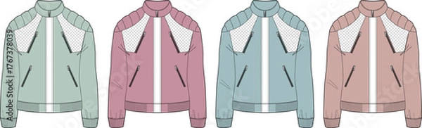 Obraz Collection of four stylish jackets in pastel colors for fashion design