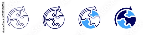 Obraz Global pandemic icon in 4 different styles. Thin Line, Line, Bold Line, Duotone. Duotone style. Editable stroke