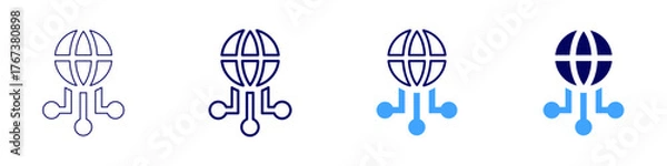 Obraz Global standard icon in 4 different styles. Thin Line, Line, Bold Line, Duotone. Duotone style. Editable stroke