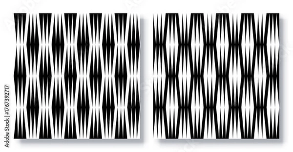 Fototapeta Set of Seamless Abstract Fabric Patterns, Vector.