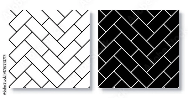 Fototapeta Set of Seamless Herringbone Patterns, Vector.