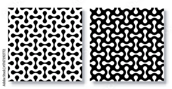 Fototapeta Set of Seamless Modern Retro Patterns, Vector.