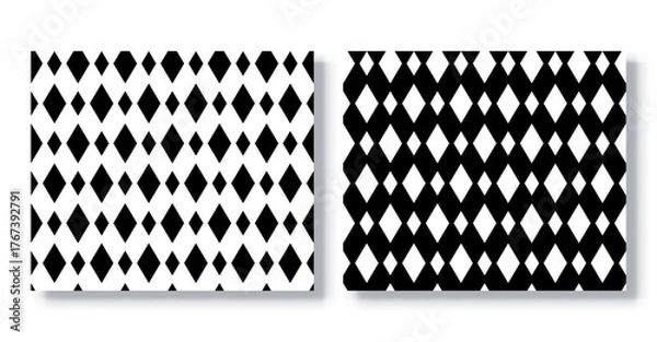 Fototapeta Set of Seamless Diamond Patterns, Vector.