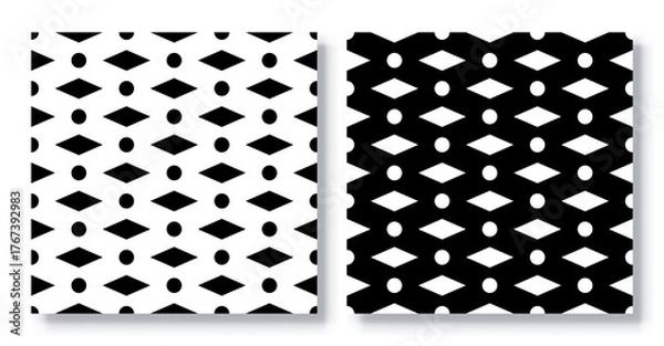 Obraz Set of Seamless Geometric Patterns Vector.