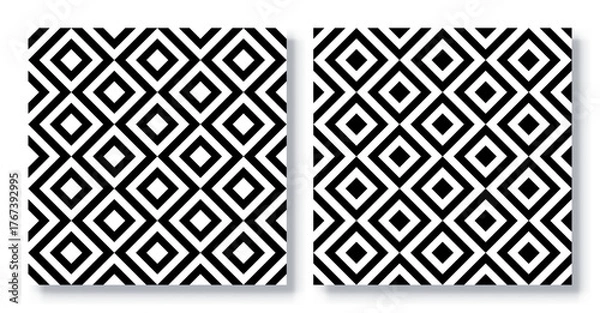 Fototapeta Set of Seamless Geometric Patterns Vector.