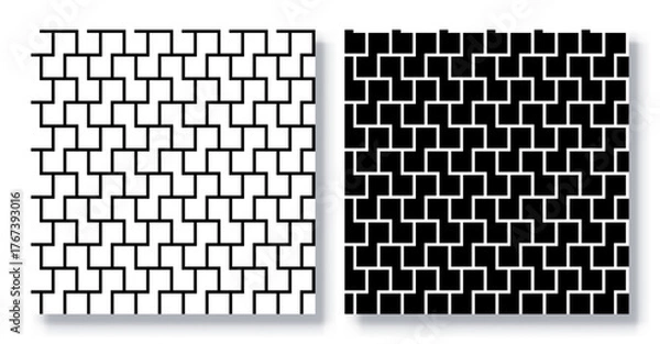 Fototapeta Set of Seamless Geometric Patterns Vector.