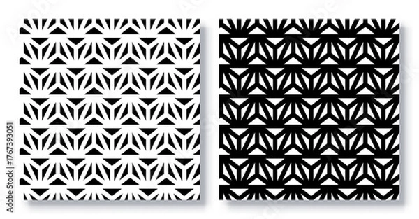 Fototapeta Set of Seamless Abstract Tessellation Patterns, Vector.