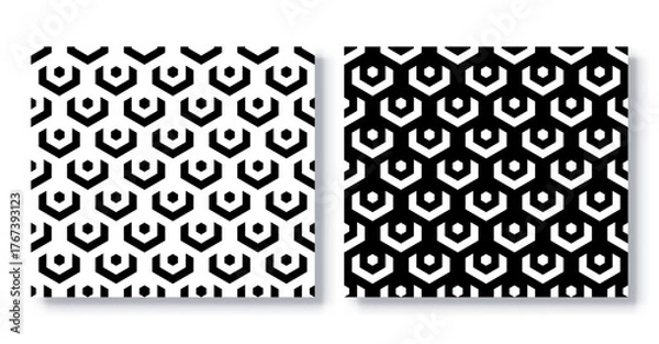 Obraz Set of Seamless Geometric Patterns Vector.