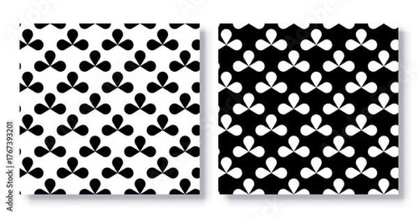 Fototapeta Set of Seamless Clover Patterns, Vector.