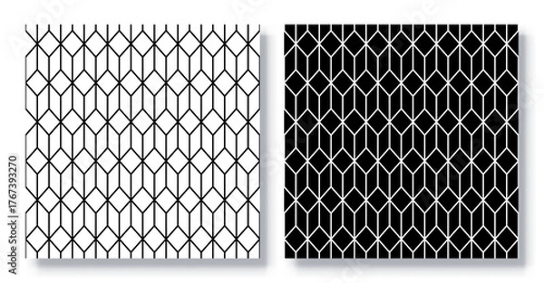 Obraz Set of Seamless Geometric Patterns Vector.