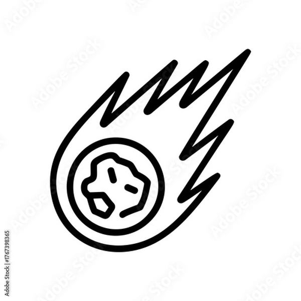 Obraz Burning Meteor Icon Illustration