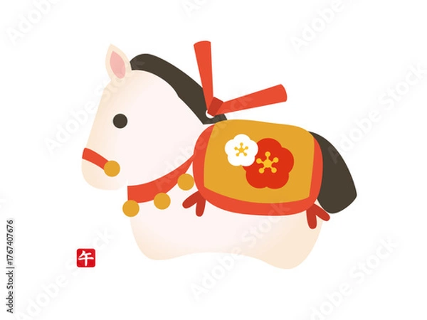 Obraz シンプルな午年の土鈴のイラスト