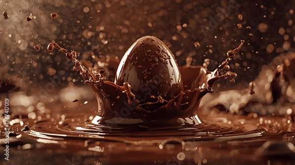 Obraz “Liquid Luxury: Chocolate Egg Dive”