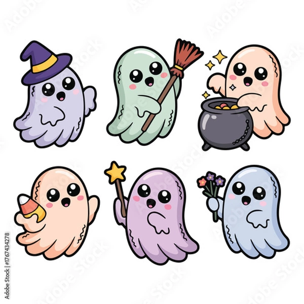 Fototapeta Friendly Ghosts and Pumpkin Fun