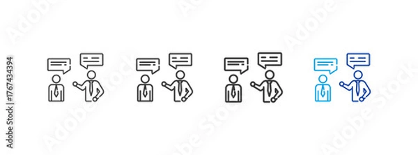 Fototapeta advice icons with different thickness and color lines on a white background