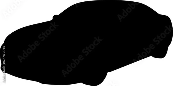Fototapeta Sleek Modern Car Silhouette Representing Speed Style and Urban Freedom