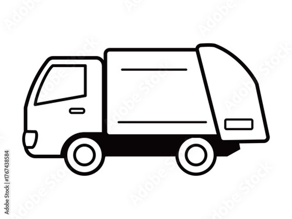 Obraz ゴミ収集車_モノクロ