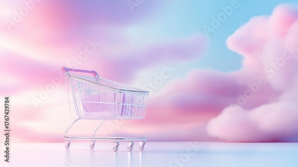 Fototapeta pastel colored shopping bag