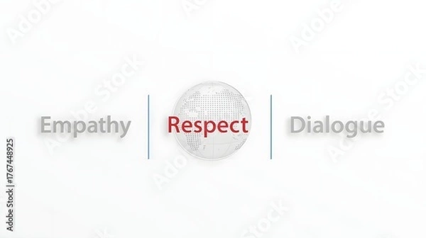 Fototapeta Red Icon with 'Respect' Text – 16 November Visual for Anti-Discrimination Messaging