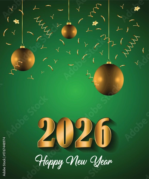 Obraz 2026 Happy New Year background for your seasonal invitations, festive posters, greetings cards.