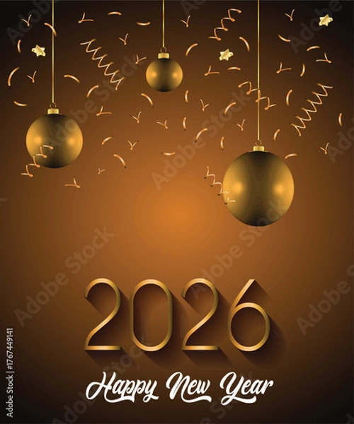 Obraz 2026 Happy New Year background for your seasonal invitations, festive posters, greetings cards.