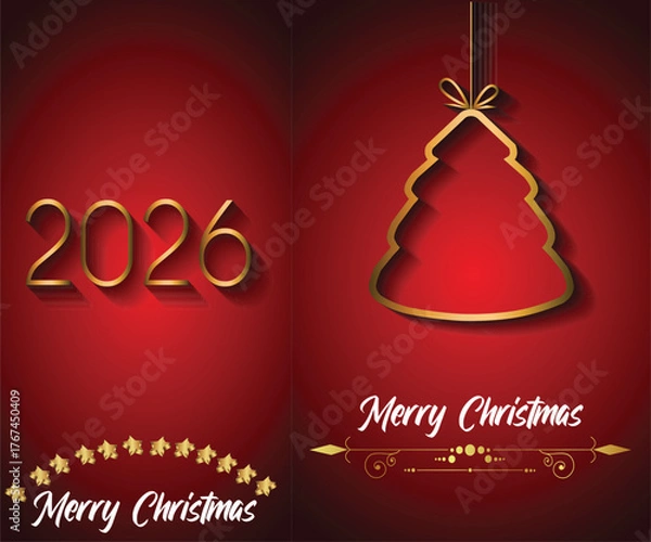 Obraz 2026 Merry Christmas background for your seasonal invitations, festival posters, greetings cards.