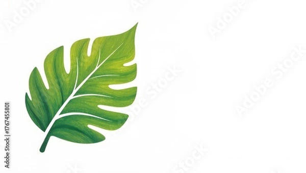 Obraz green leaf isolated on white