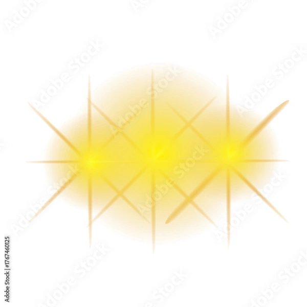 Obraz Sunlight Glare and Golden Light Rays Effect Illustration