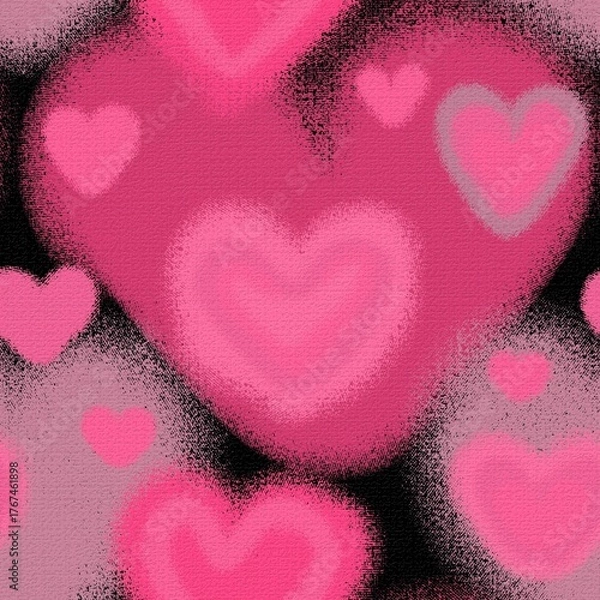 Obraz pink hearts background